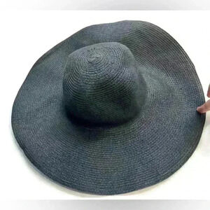 Joe Fresh Women’s Black Paper Polyester Large Euro Summer Coastal Sun Hat